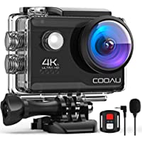 COOAU Cámara Deportiva 4K WiFi 20MP Camara Acción Sumergible Agua de 40M con Control Remoto y Micrófono Externo- Camara…